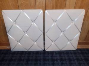 lot 4213 image: Pair of White Tufted Bulletin Boards