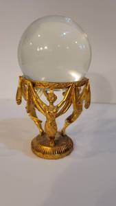 lot 2002 image: Brass Crystal Vision with Sphere Crystal Ball
