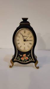 lot 2004 image: Pencron Miniture Mantle Clock -Hand Painted with Brass