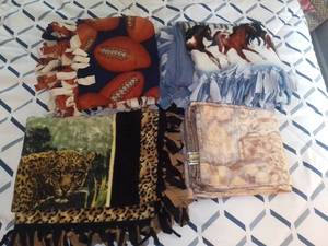 lot 1005 image: Lot of 4 Fleece Blankets
