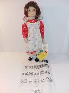 lot 4221 image: Holly Hobbie China Doll by Gorham - Red Dress