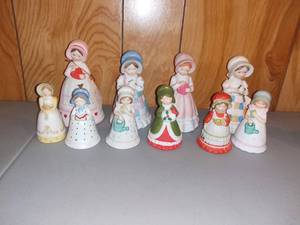 lot 4233 image: Lot of 10 Holly Hobbie Porcelain Bells
