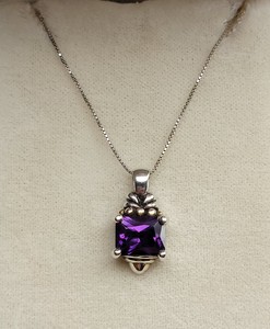 lot 123 image: Amethyst 925 18 Necklace - 4.3g