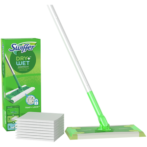 lot 7859 image: Swiffer Sweeper Starter Kit, (1 Mop Kit, 10 Pad Refills)