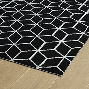 lot 7864 image: Kaleen Cozy Toes Cubes 2-Foot x 3-Foot Accent Rug in Black