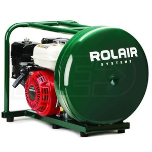lot 1115 image: Rolair 3.5-HP 4.5-Gallon Contractor Pancake Gas Powered Air Compressor w Honda Engine RETAIL 849.99