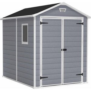 lot 1139 image: Keter Manor 6 x 8 Resin Storage Shed, GrayWhite