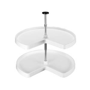lot 1141 image: Rev-A-Shelf Value Line Kidney Shape Revolving 2 Shelf Corner Lazy Susan, White