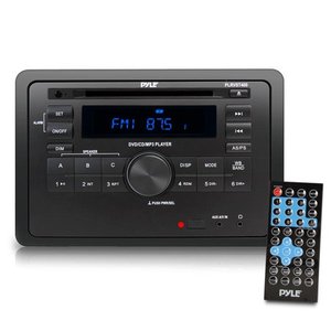 lot 1193 image: PYLE PLRVST400 - RV Wall Mount AudioVideo Receiver - AV Stereo Headunit with Wireless Bluetooth Streaming, CDDVD Player, HDMI ARC, AUXMP3USB Reader