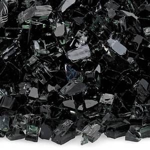lot 1228 image: American Fireglass 10 LB Bag 14 Inch Reflective Fireplace & Pit Glass, Black