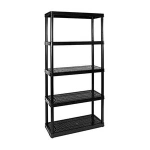 lot 1238 image: GRACIOUS LIVING Medium Duty Non Adjustable Ventilated Storage Shelving, 5 Shelf, Black