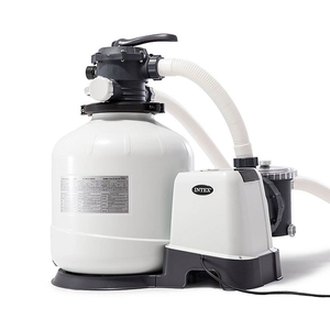 lot 1244 image: Intex - 3000 GPH Above Ground Pool Sand Filter Pump with Automatic Timer