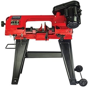 lot 1250 image: GENERAL INTERNATIONAL 4.5 Metal Cutting Bandsaw - 5A Horizontal or Vertical Band Saw with Cast Iron Steel Frame & 3 Cutting Speeds - BS5205