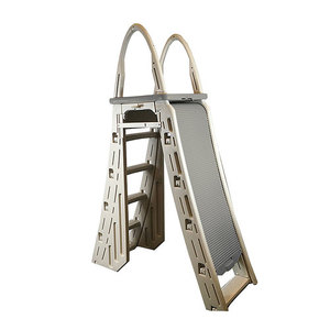 lot 1254 image: Confer - Roll Guard 48-56 Inch A Frame Safety Swimming Pool Ladder - Gray