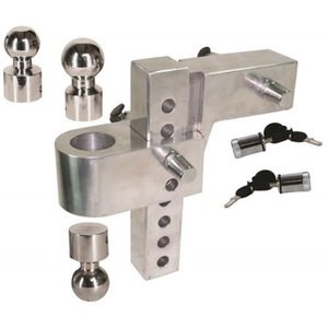lot 1280 image: Uriah Products Adjustable Aluminum Hitch Mount HD with 8 Inch Rise and Drop
