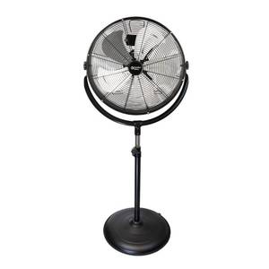 lot 1298 image: Comfort Zone 20 In. High-Velocity Industrial 3-Speed Black Slim-Profile Drum Fan with Aluminum Blades and Adjustable Tilt in Black