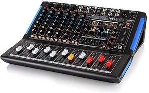 lot 1307 image: Pyle Pmxu88bt Bluetooth 8 Ch. Studio Dj Controller Audio Mixer Console System