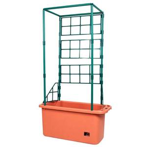 lot 1348 image: Hydrofarm GCTR 10 Gal Tomato Trellis Self Watering Garden Grow System on Wheels Set of 2