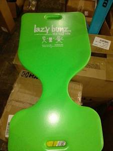 lot 1393 image: TRC Recreation 8602142 36 Inch Long Adult and Child Reliable Lazy Bunz Comfortable Saddle Foam Water Resistant Floating Seat and Lounger, Fierce Green