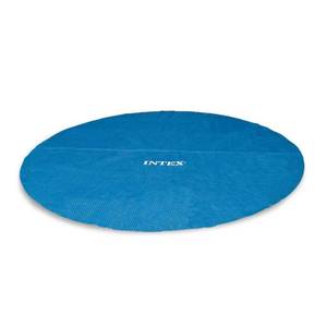 lot 1397 image: Intex 15 Foot Round Easy Set Vinyl Solar Cover for Swimming Pools, Blue 29023E