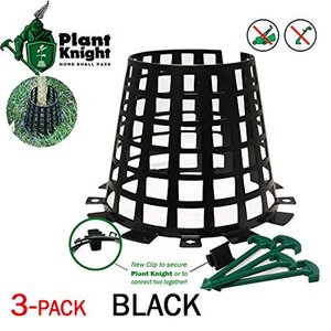 lot 1399 image: Plant and Tree Guard and Protector for Trees, Plants, saplings, Landscape Lights, lamp Posts, More Expandable for Larger Trees and Plants Protection from Trimmers, Weed whackers (3-Pack Black)