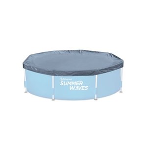 lot 1452 image: Summer Waves 24 Foot Active Frame Above Ground Pool Cover, Grey (COVER ONLY)