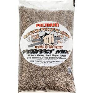 lot 1474 image: CookinPellets 40 Lb Perfect Mix Hickory, Cherry, Hard Maple, Apple Wood Pellets