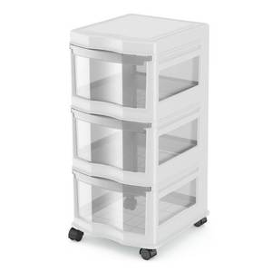 lot 1490 image: Life Story Classic 3 Shelf Storage Container Organizer Plastic Drawers, White