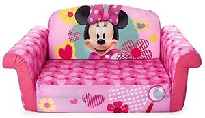 lot 1492 image: Marshmallow Furniture, Childrens 2 in 1 Flip Open Foam Sofa, Minnie Mouse, by Spin Master, Multicolor