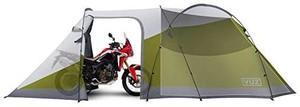 lot 1744 image: Vuz Moto Waterproof Motorcycle Camping Tent - 12-Foot Integrated Motorcycle Tent with 3-Person Space for Camping, 4 Points of EntranceEasy Set-Up Motorbike Camping Tent