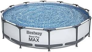 lot 1753 image: Bestway 56417 Steel Pro Above Ground, 12ft x 30 Inch  Frame Swimming Pool with Filter Pump