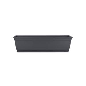 lot 1782 image: The HC Companies 30 in. Gray Eclipse Plastic Window Flower Box with Removable Saucer