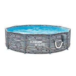 lot 1807 image: Summer Waves - Stone Slate Print Metal Frame Above Ground Pool
