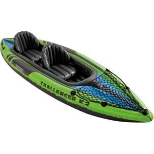 lot 1834 image: Intex Challenger K2 Inflatable Kayak with Oars and Hand Pump