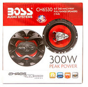 lot 1855 image: BOSS Audio - 6.50 3-way Speaker - Black and Red
