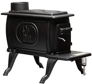 lot 1866 image: US Stove US1269E Log Wood Cast Iron Stove, Black