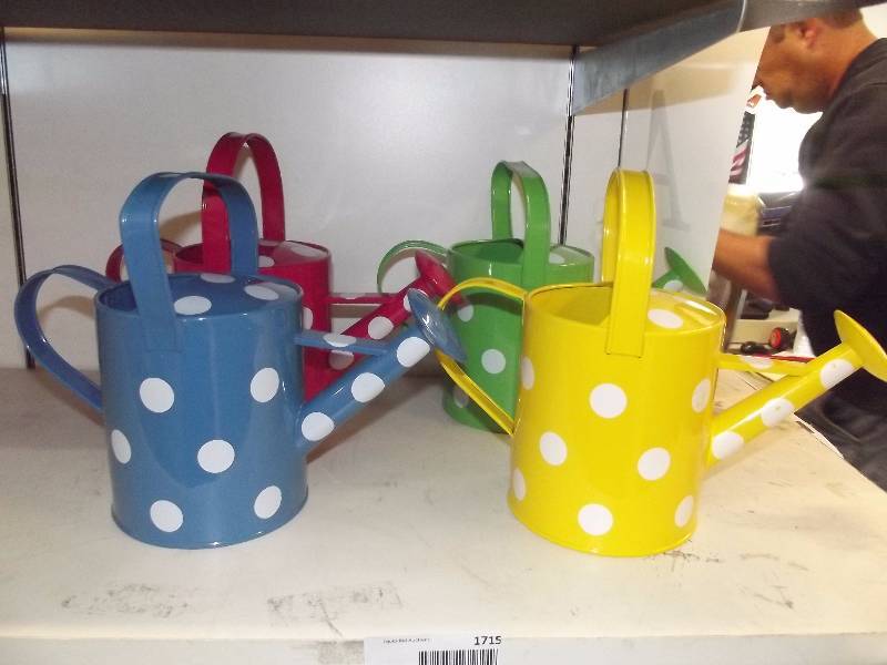 lot 1715 image: Lot of Metal Flower Watering Pots