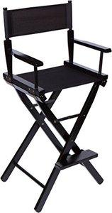 lot 7549 image: Trademark Innovations Bar Height Directors Chair - Black Wood - 30 (Black)