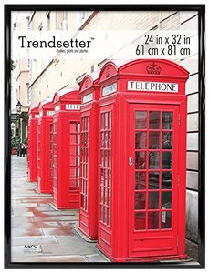 lot 7551 image: MCS Trendsetter Poster Back-Loading Wall Art & Puzzle Frame, 24 x 32 in, Black