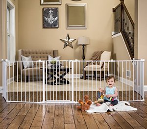 lot 7560 image: Regalo 192-Inch Super Wide Adjustable Baby Gate and Play Yard, 4-In-1, Bonus Kit, Includes 4 Pack of Wall Mounts