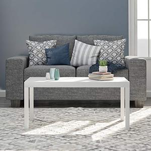 lot 7591 image: Ameriwood Home Parsons Modern Coffee Table, White