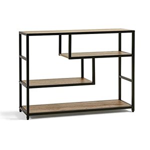lot 7603 image: Linsy Home Console Table, Sofa Table for Entryway with Storage Shelf, Wood Look with Metal Frame,LS209N1-A