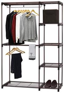 lot 7621 image: Simple Houseware Freestanding Clothes Garment Organizer Closet, Bronze