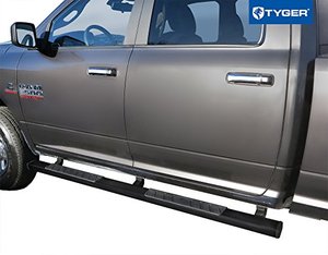 lot 7639 image: Tyger Auto TG-RS2D40078 RISER For 2009-2018 Dodge Ram 1500 (Including 2019-2021 Classic) 2010-2021 25003500 Crew Cab 4inch Black Side Step Nerf Bars Running Boards
