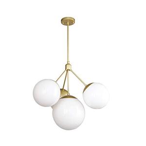 lot 7643 image: Ceiling Light Fixture Tetra Flush Mount Three Globe Glass Gold Sputnik (24.6 Pendant)