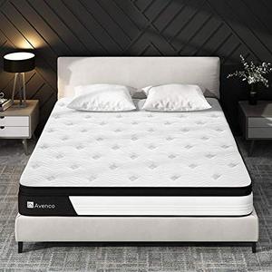 lot 7649 image: Full Size Mattress, Avenco Full Mattress Firm, 10 Inch Hybrid Full Size Mattress in a Box, 5 Zone Pocket Innerspring and Memory Foam, Edge Support and Back Pain Relief, CertiPUR-US, 100 Nights Trial
