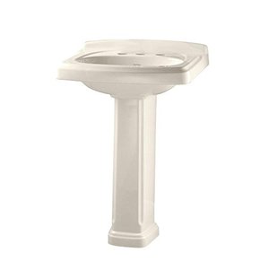 lot 7663 image: American Standard 0555.801.222 Townsend Portsmouth Pedestal 8-Inch Sink, Linen, Lavatory Top - Base Not Included