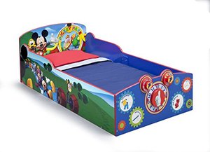 lot 7664 image: Delta Children Interactive Wood Toddler Bed, Disney Mickey Mouse
