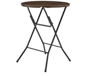 lot 7676 image: Mainstays 31 Round High Top Folding Table, Walnut