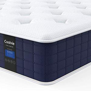 lot 7678 image: Twin Mattress, Coolvie 10 Inch Twin Size Hybrid Mattress, Individual Pocket Springs with Memory Foam, Bed in in a Box, Cooler Sleep with Pressure Relief and Support